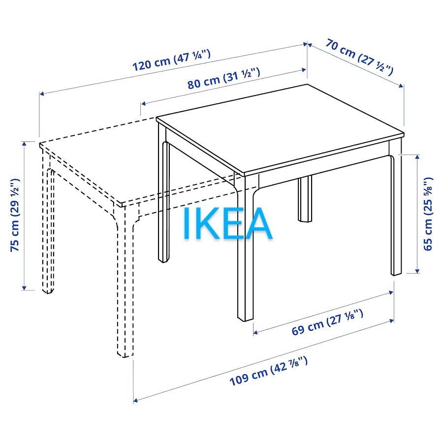 Extendable dining table IKEA Ekedalan, Furniture & Home Living