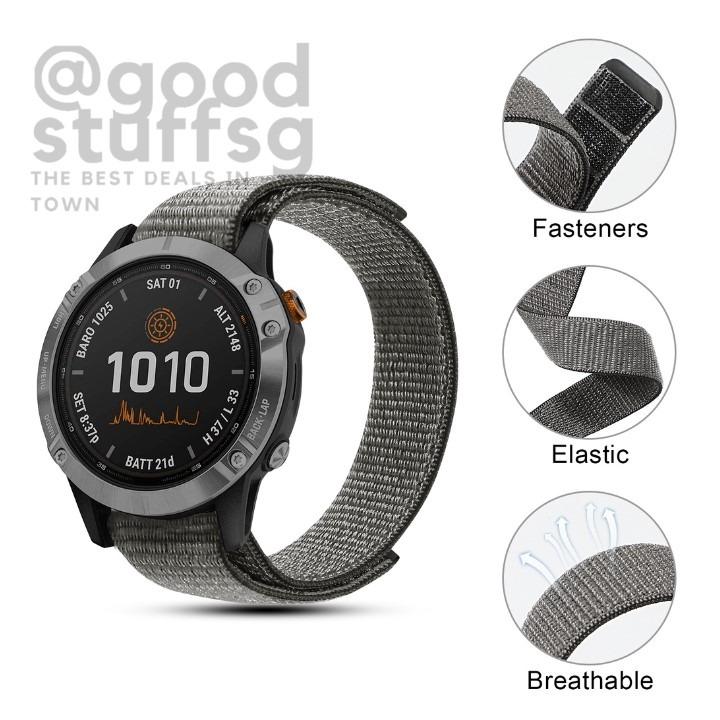 FREE 20 22mm 26mm Hook Loop Nylon Strap For Garmin Fenix 7 7S 7X