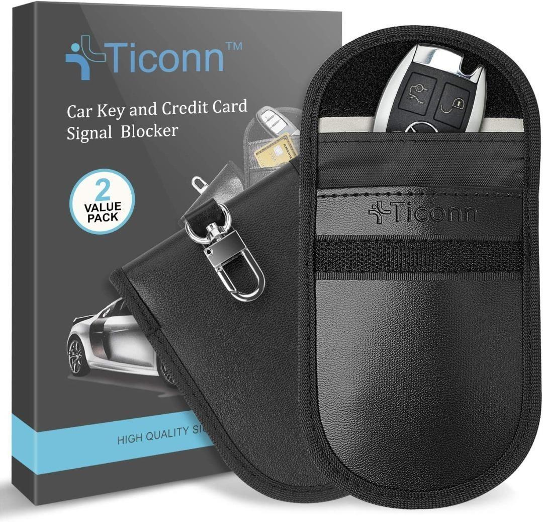 Car Key Protector With Hook Carbon Fibre Car Key Pack Car RFID Signal Blocking Anti Theft Pouch Anti Hacking Case Blocker Key Protector 