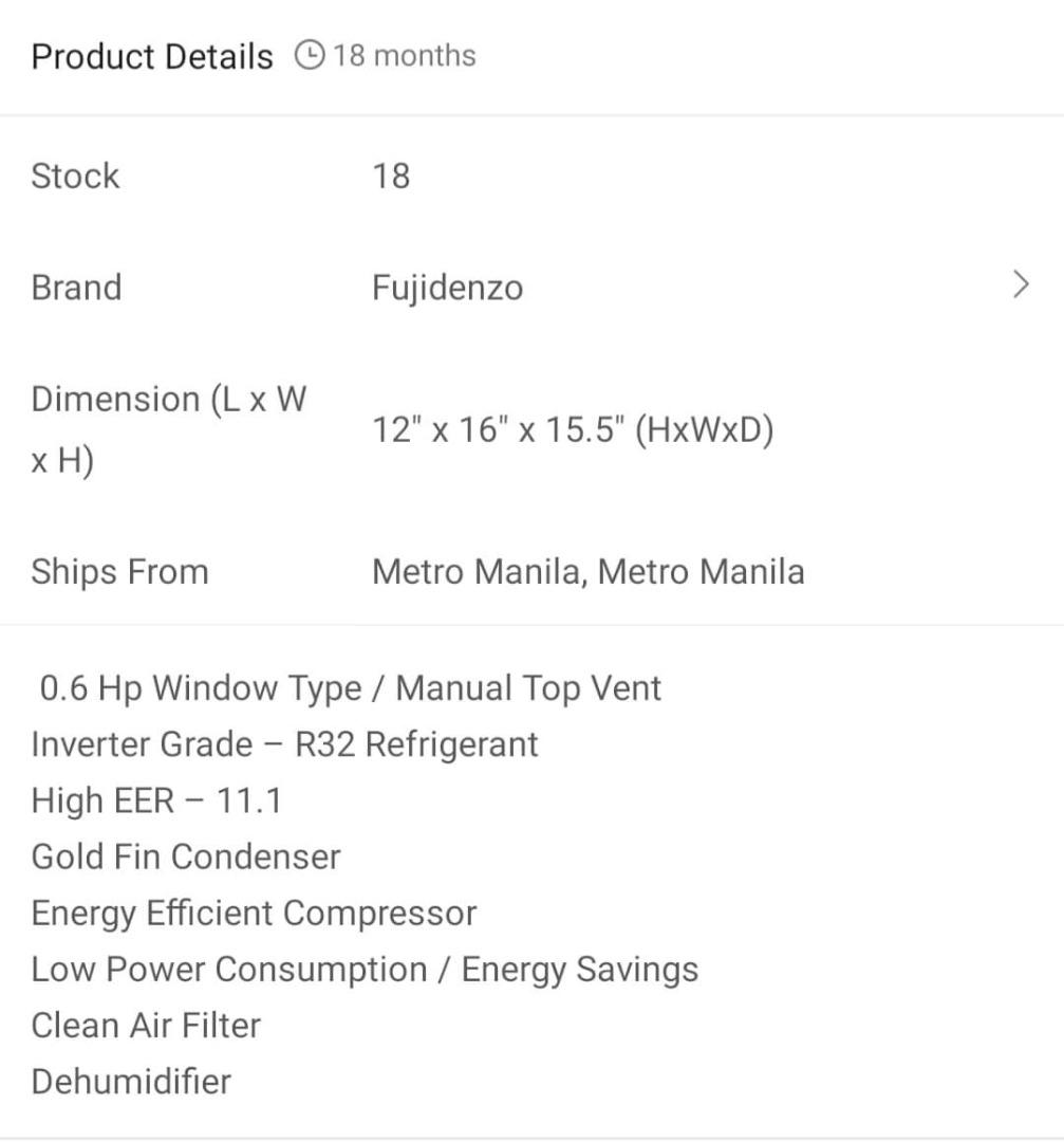 Fujidenzo Aircon, TV & Home Appliances, Air Conditioning and Heating on