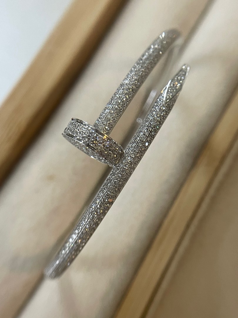 Full Pav Diamond Nail Bracelet Women s Fashion Jewelry