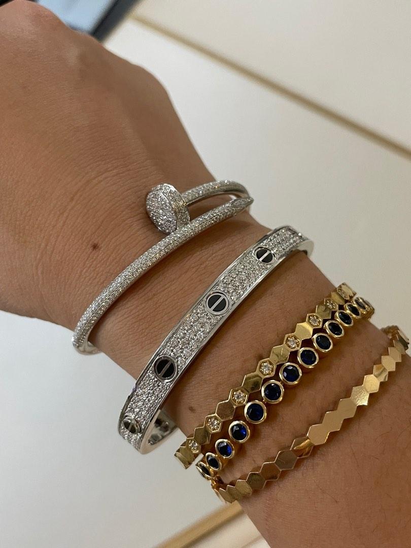 Cartier nail discount bracelet with diamonds