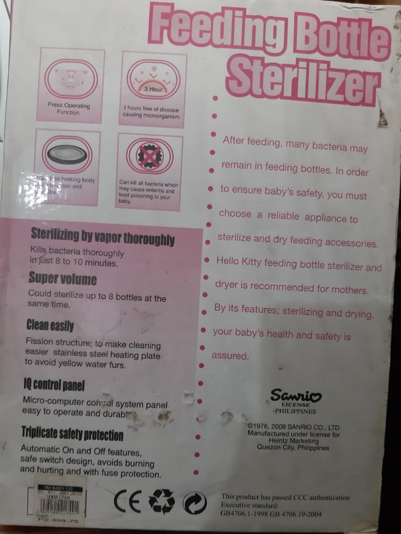 Hello Kitty Bottle Sterilizer, Babies & Kids, Maternity Care on Carousell