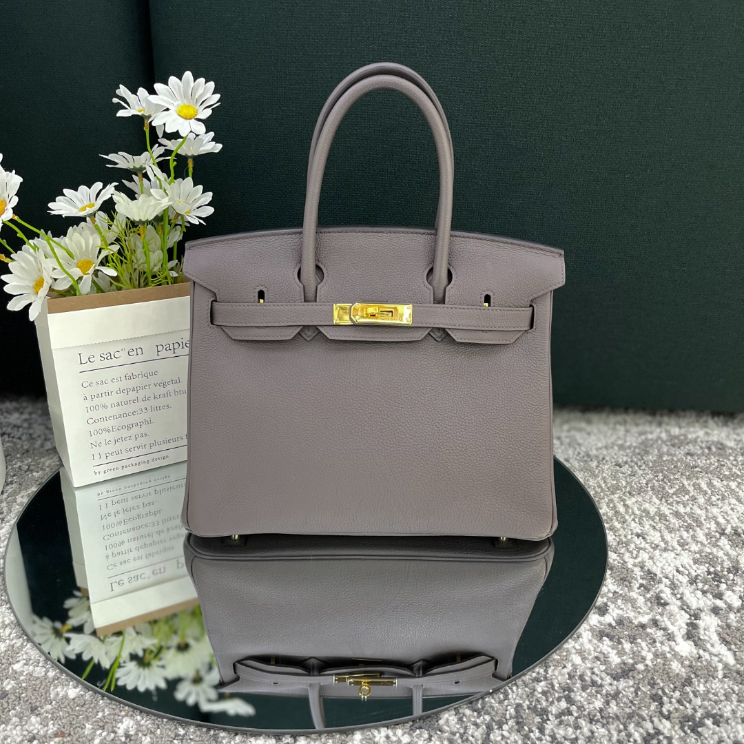 Hermes Birkin 25 Gris Etain Togo in RGHW, Luxury, Bags & Wallets on  Carousell