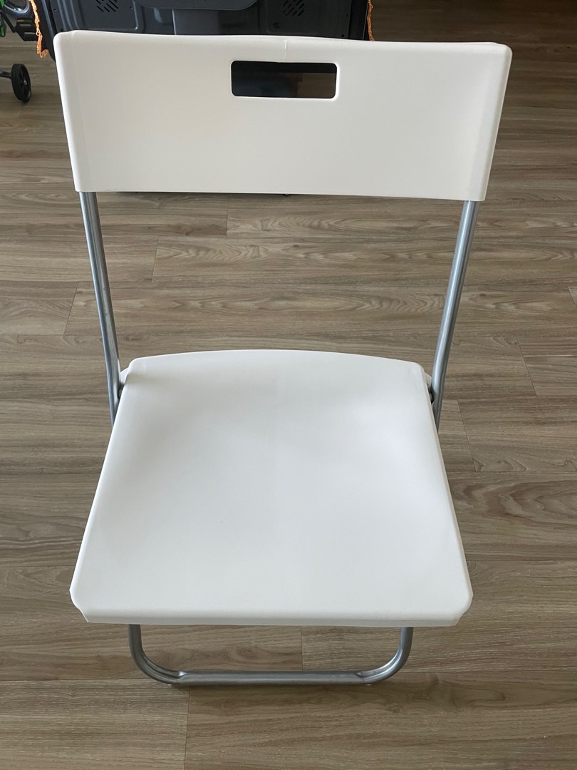 Ikea Gunde Foldable Chair (White 8/per), Furniture & Home Living