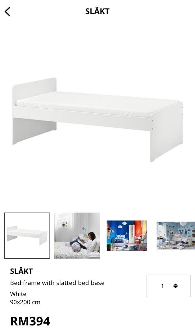 Ikea Slakt Single Bed with Malfors Mattress, Furniture & Home Living, Furniture, Bed Frames