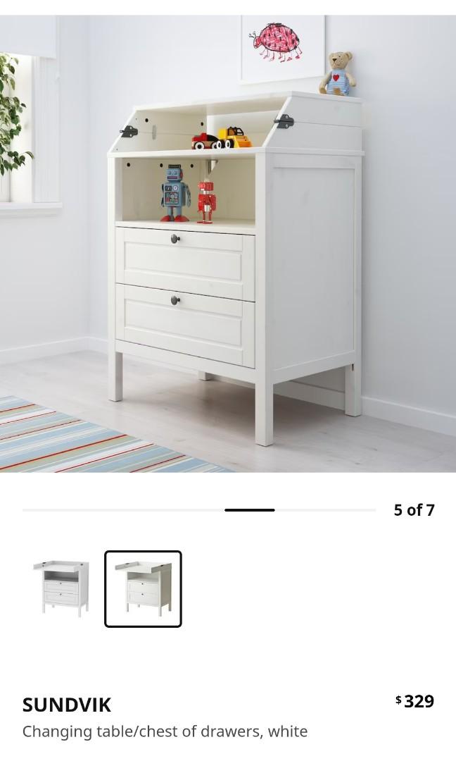 IKEA Sundvik baby changing table in white, Babies & Kids, Baby Nursery