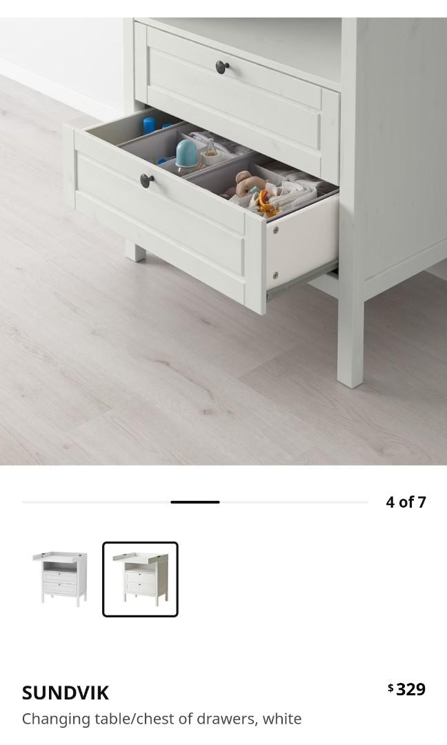 IKEA Sundvik baby changing table in white, Babies & Kids, Baby Nursery