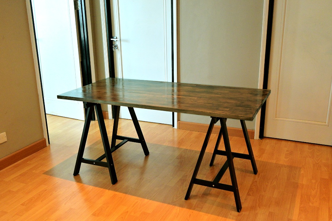 IKEA Wooden Desk (Gerton/Oddvald), Perabotan Rumah di Carousell