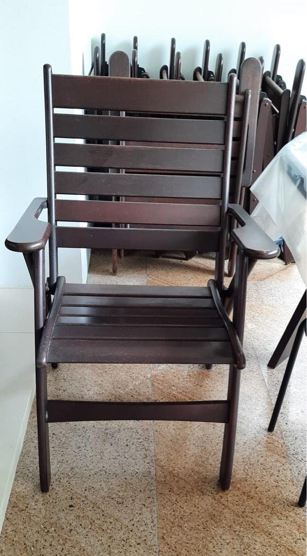 Inglewood Elements Jarrah wood outdoor 1 table and 8 foldable chairs, Furniture & Home Living