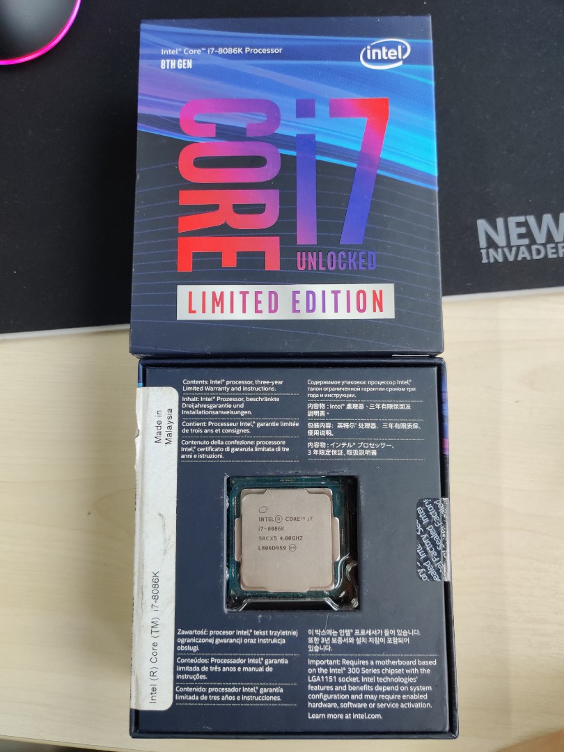 Intel Core i7 8086K 6 core 12 thread 4.00ghz - 5.0ghz turboboost ...