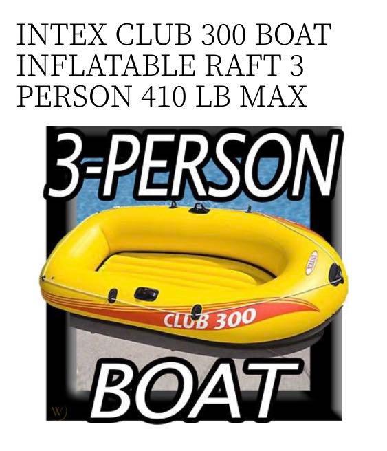 Intex club 300 explorer inflatable boat, Sports Equipment, Other Sports ...