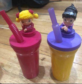 Jollibee Characters Collectible Straw water bottles