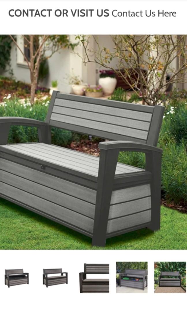 KETER Hudson storage bench, Furniture & Home Living, Outdoor
