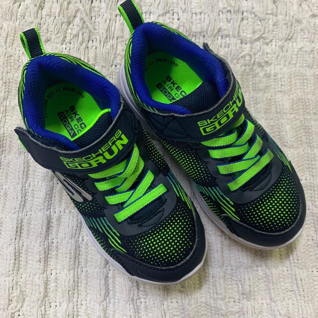 17cm Kids Skechers GOGA MAT air cooled blue green sneaker shoe