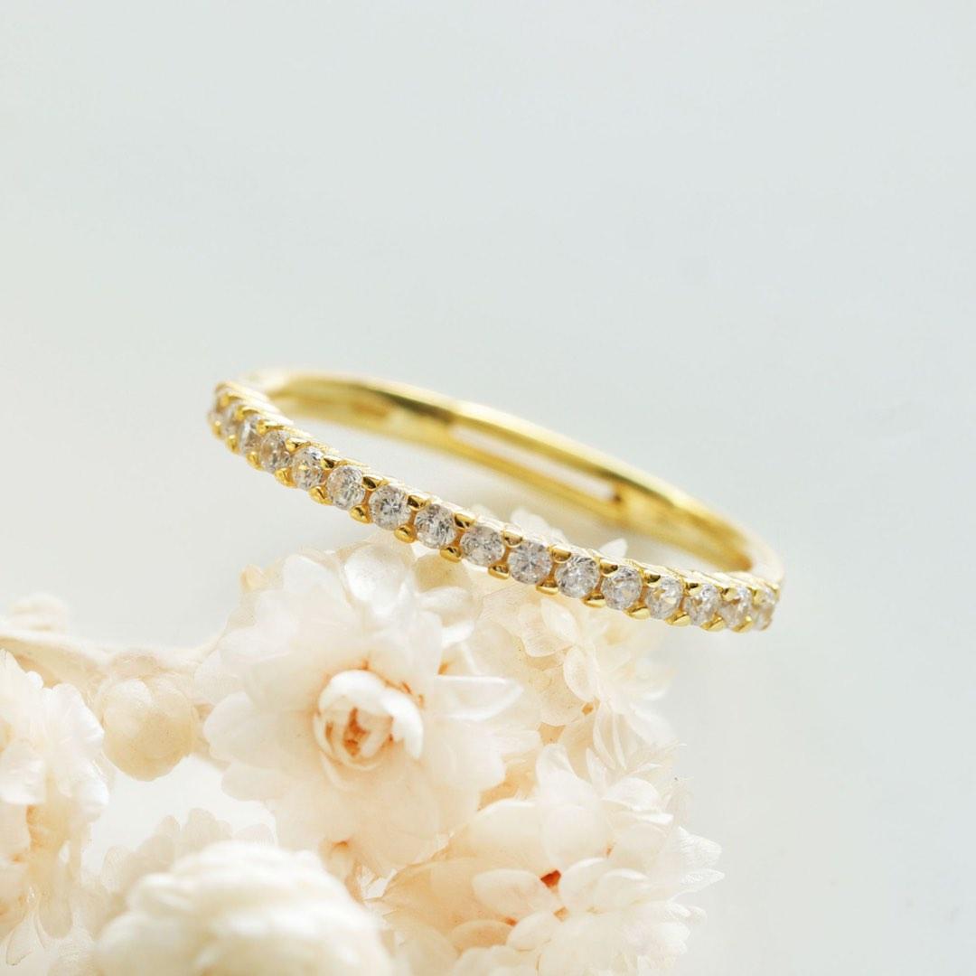 Gold plated hot sale eternity ring