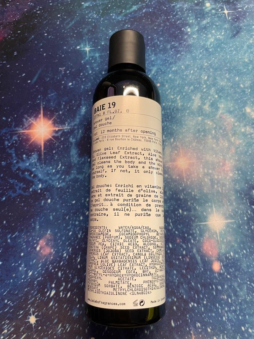 LE LABO Baie 19 Shower Gel 237ml, Beauty & Personal Care, Bath & Body