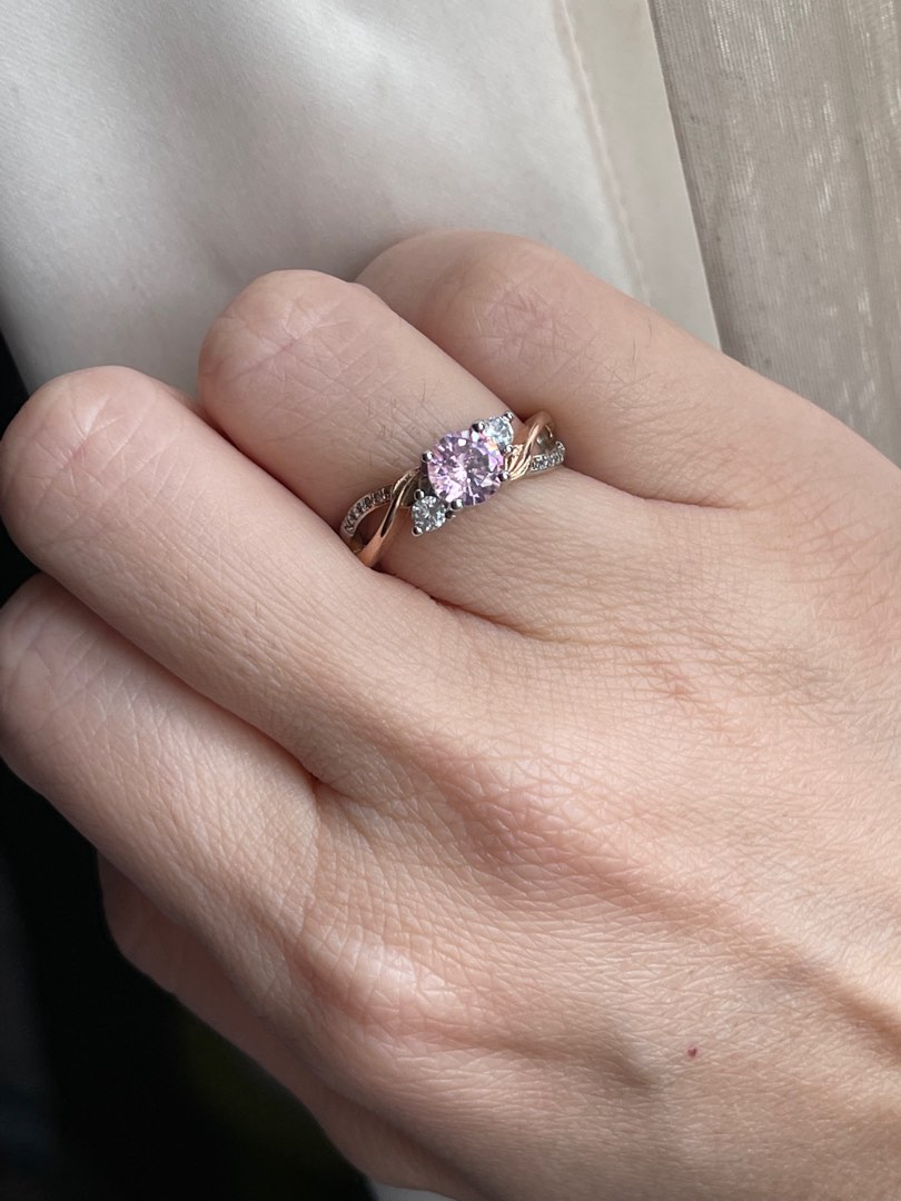 Barely cheap pink moissanite
