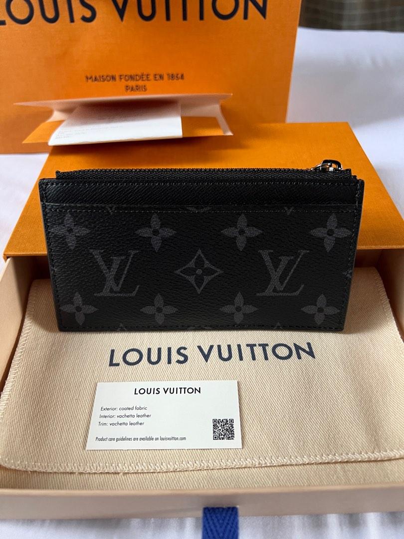 coin card holder cloth small bag Louis Vuitton Black in Cloth