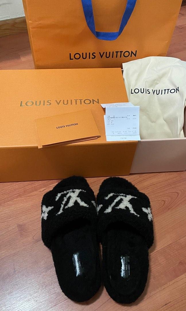 Louis Vuitton fur slides