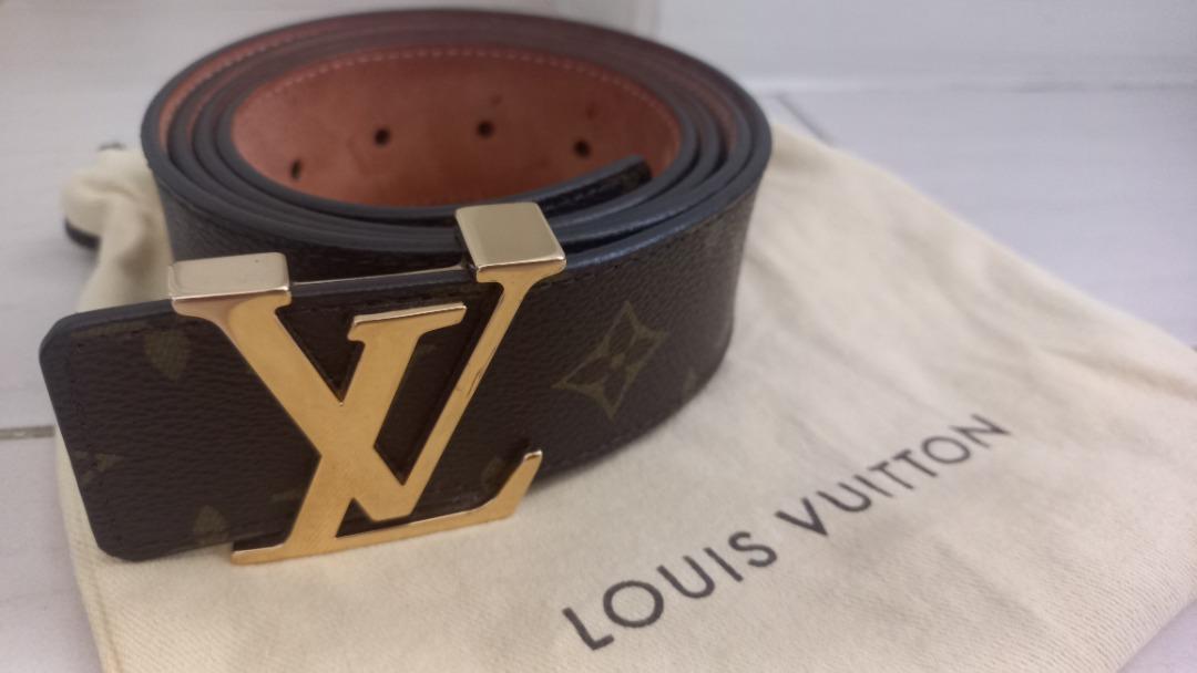Louis Vuitton Belt LV Initiales Reversible 1.5 Width Monogram Noir  Black/Brown in Coated Canvas/Calfskin with Silver-tone - US
