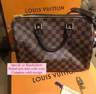 Brand New Louis Vuitton Speedy Bandouliere 30 Damier Ebene. LV Speedy  Bandou 30 Damier. Complete. MICROCHIP, Luxury, Bags & Wallets on Carousell