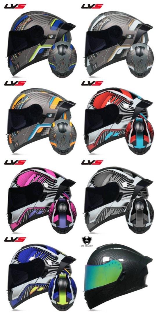 LVS Modular motorbike helmet with DOT certification and double visor