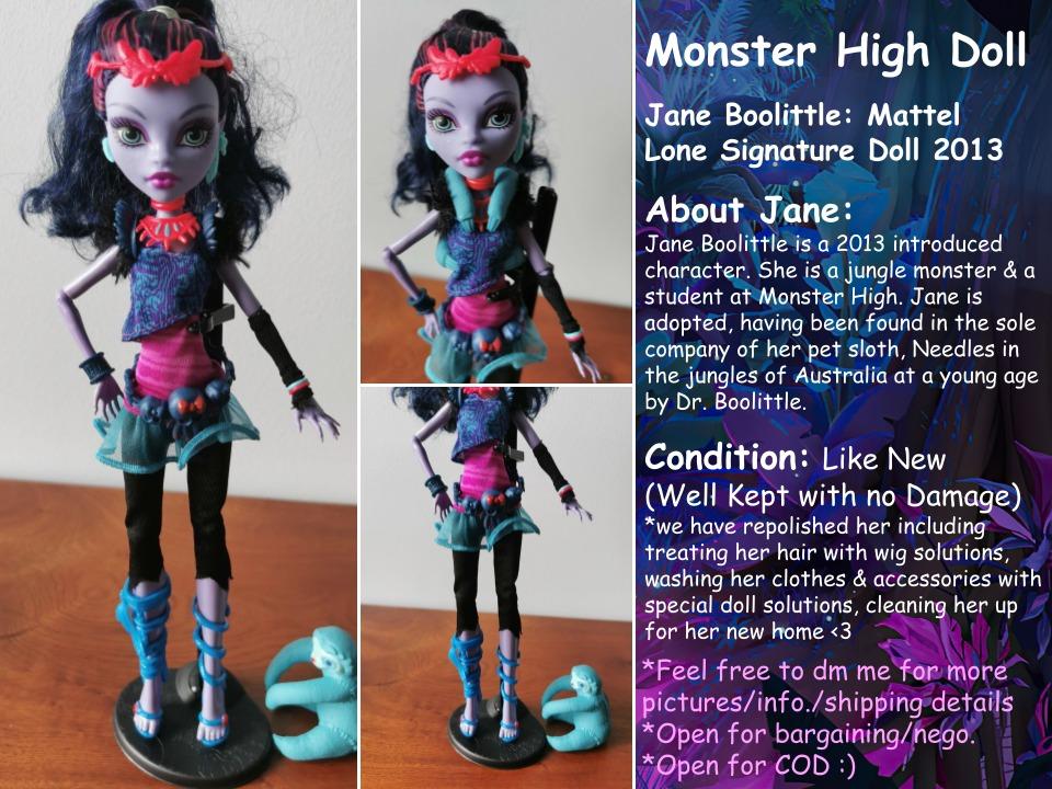 Mattel Monster High Dolls Jane Boolittle 2013 Collectible Doll