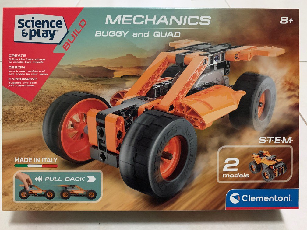 Clementoni Mechanics Buggy & Quad - Gioco Scientifico 8 Anni, Costruzioni Auto Da Corsa (Lingua Spagnola)