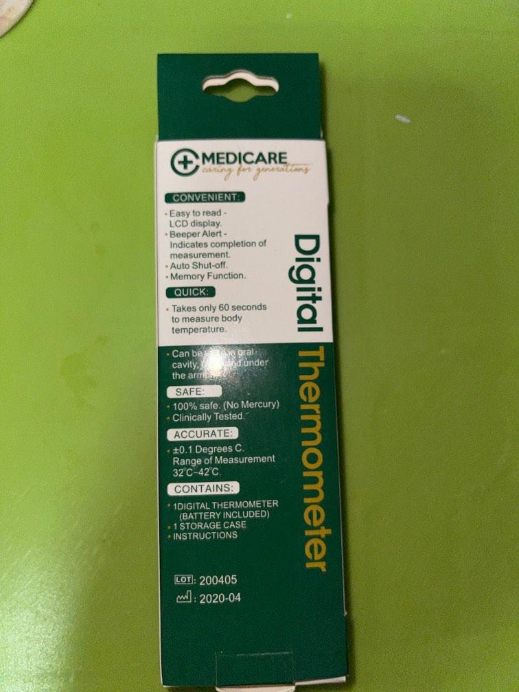 Medicare digital thermometer, Health & Nutrition, Thermometers on Carousell