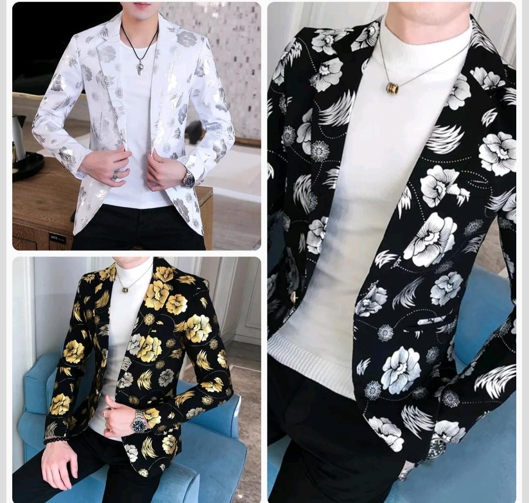 Mens black sales and white jacket