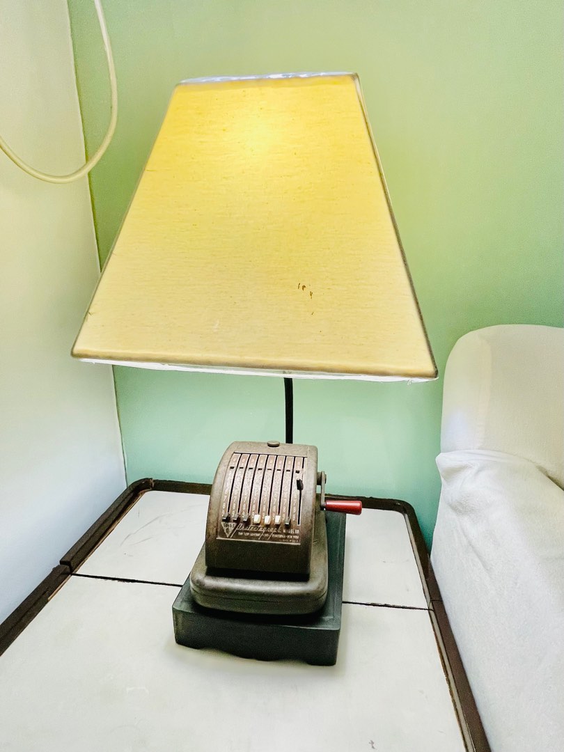 Meta antique lamp cheque printing machine furniture home living