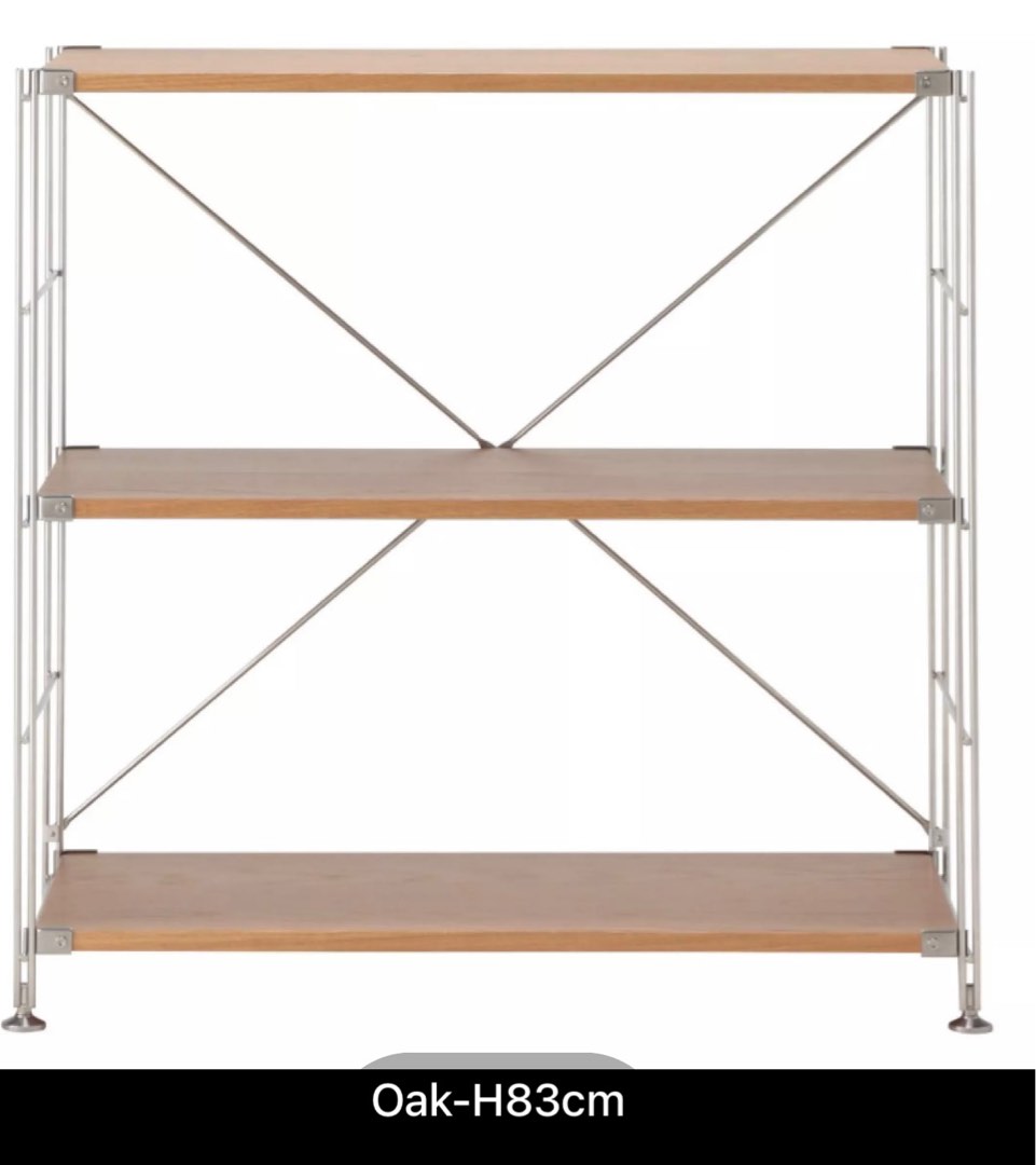 Muji Stainless unit shelf Oak, Furniture & Home Living, Furniture