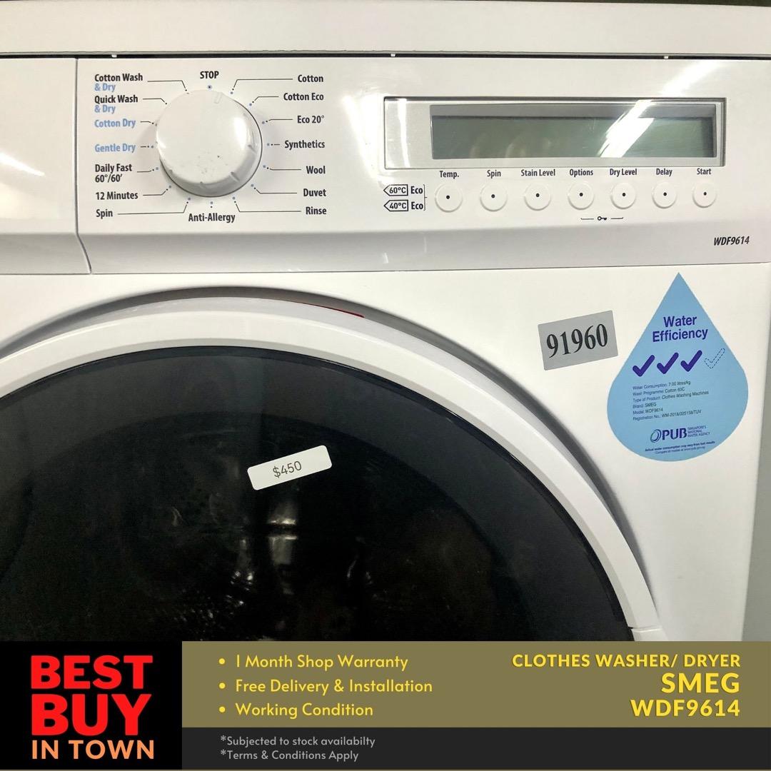 MUST BUY! SMEG 9/6KG Washing Machine with Dryer (91960), TV & Home