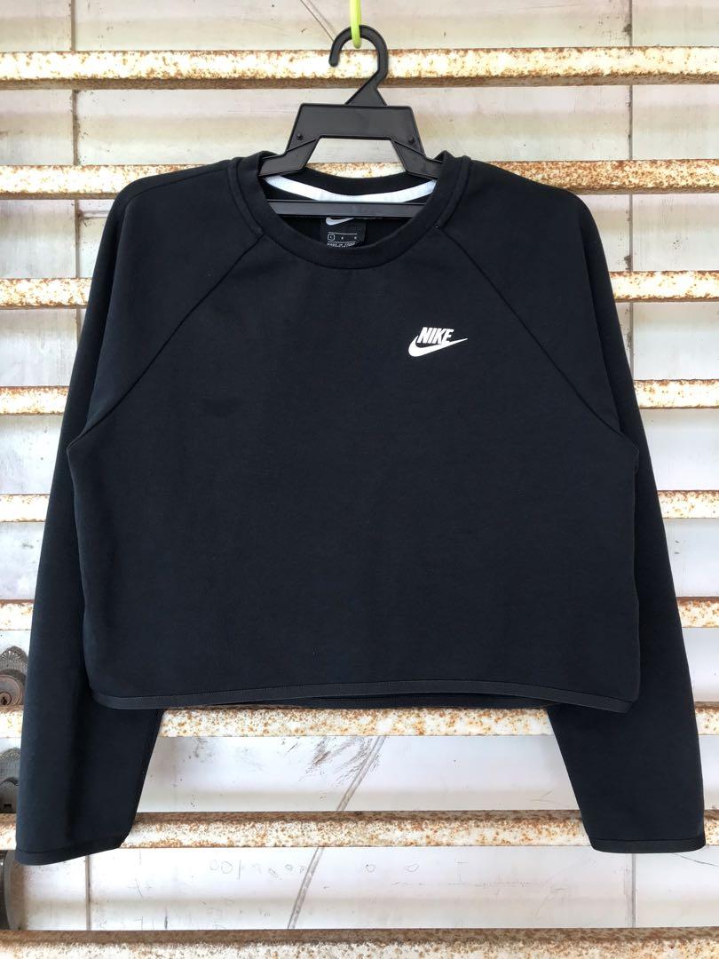 NIKE Swoosh Crop Top Sweatshirt Large Authentic Women s Fashion