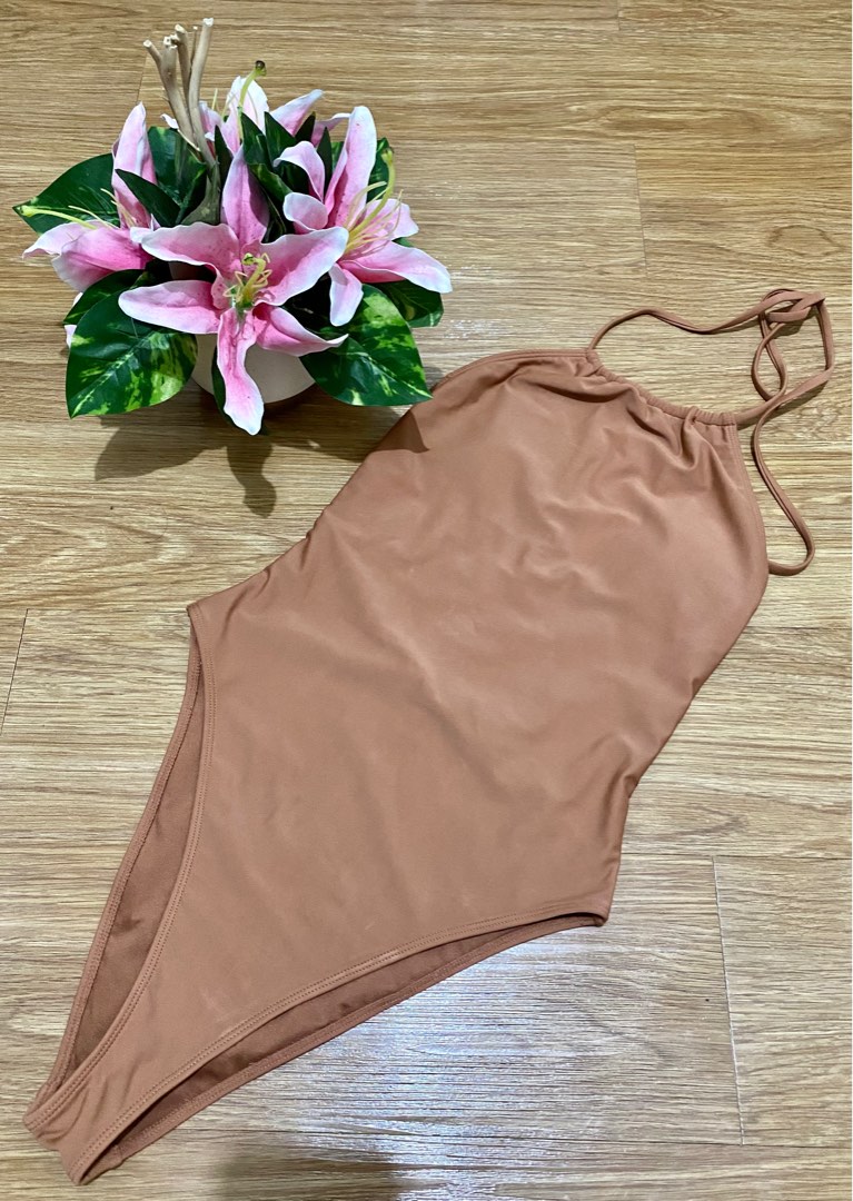 One Piece Haltered Catsuit with Mesh and Sequin Detail