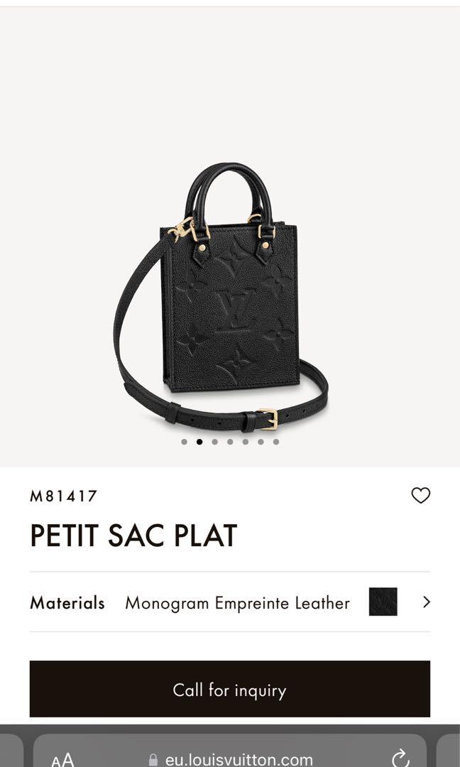 Louis Vuitton Petit Sac Plat Noir M81417 Monogram Empreinte Leather