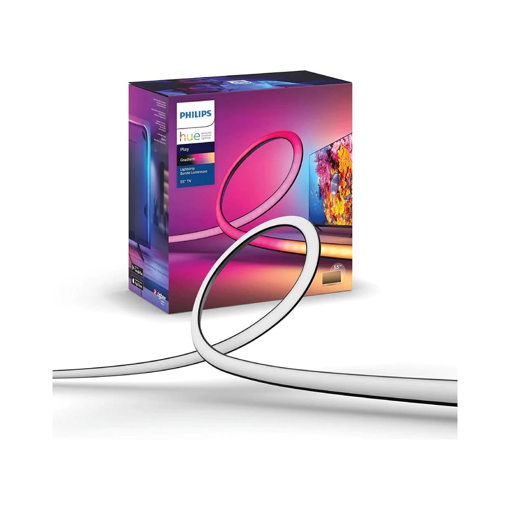 Philips Hue Play Gradient Lightstrip For 55 inch TV, 傢俬＆家居, 燈飾及風扇, 燈飾 ...
