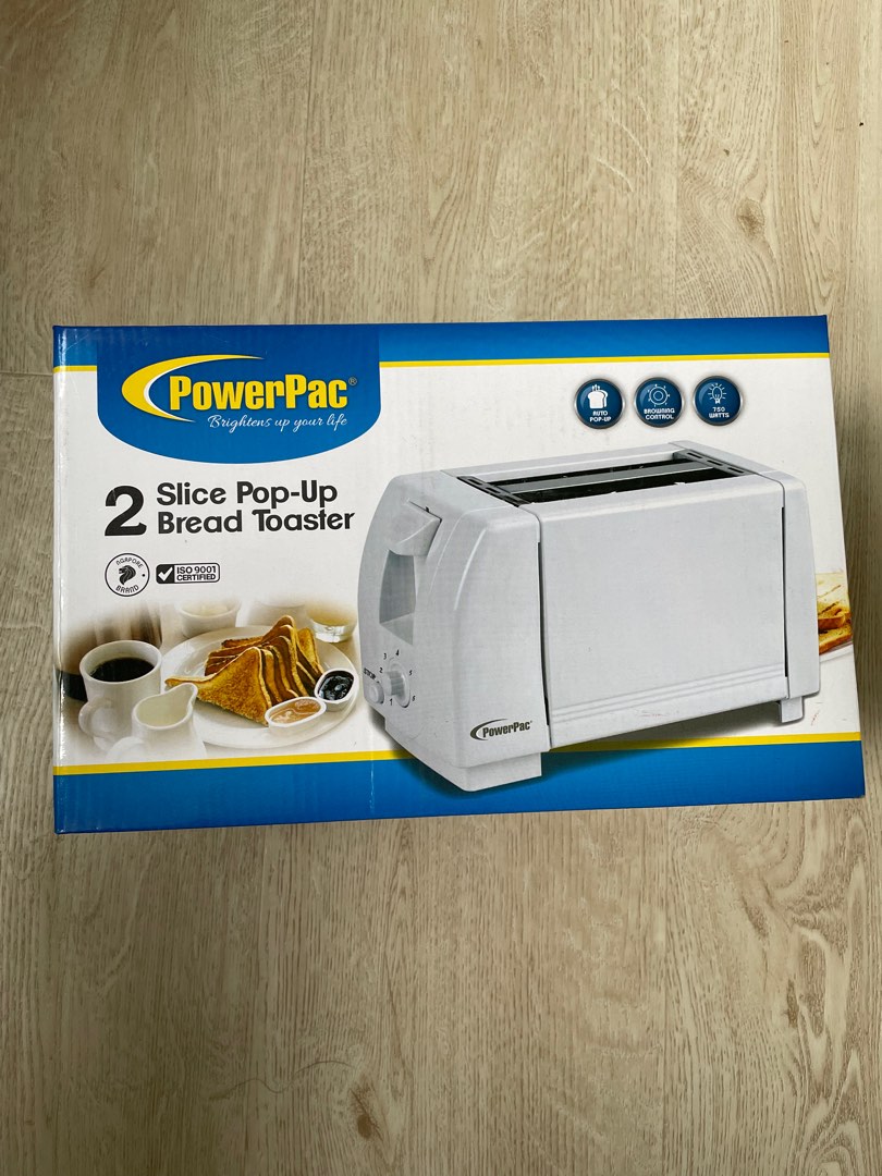 Powerpac Two Slice pop-up bread toaster, TV & Home Appliances, Kitchen ...