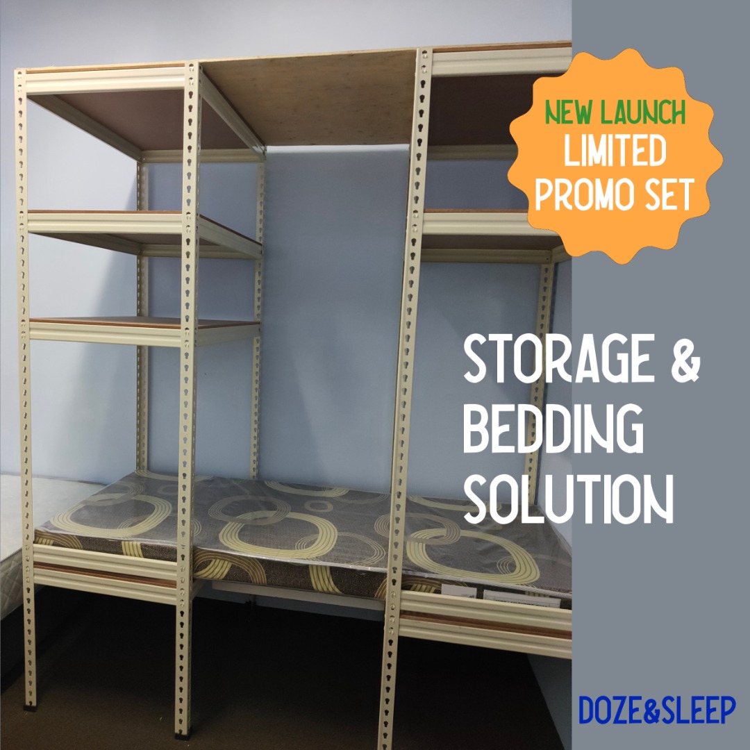 Practical Storage Bed Rack including Customized Size Mattress for Small