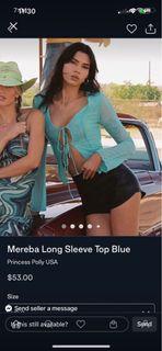 Princess Polly mesh long sleeve tie up top