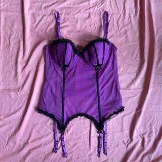 purple bustier corset