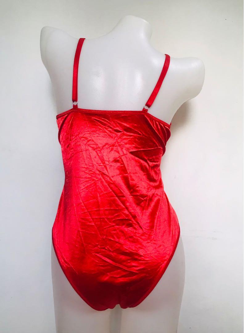 Red bodysuit, Women's Fashion, Undergarments & Loungewear on Carousell