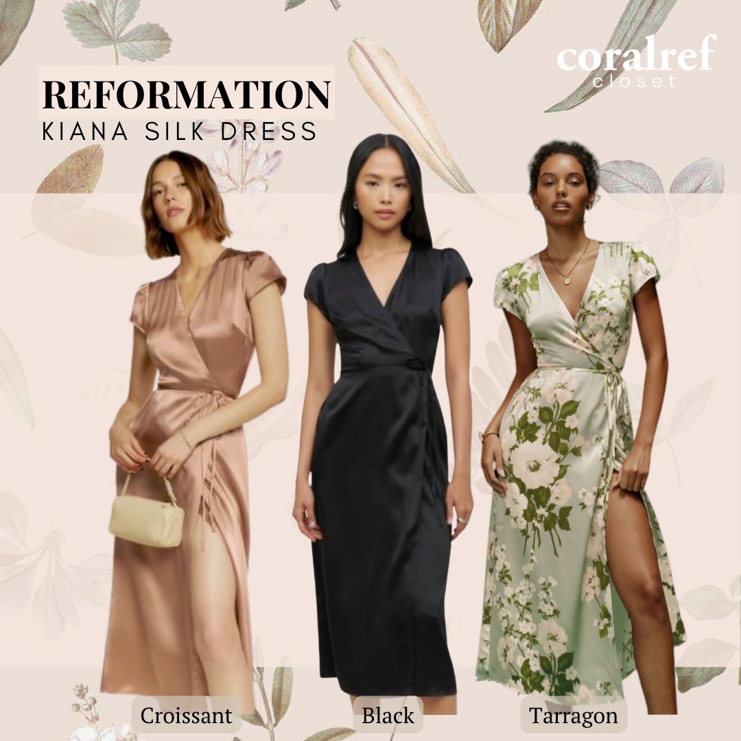 Reformation silk wrap dress on sale