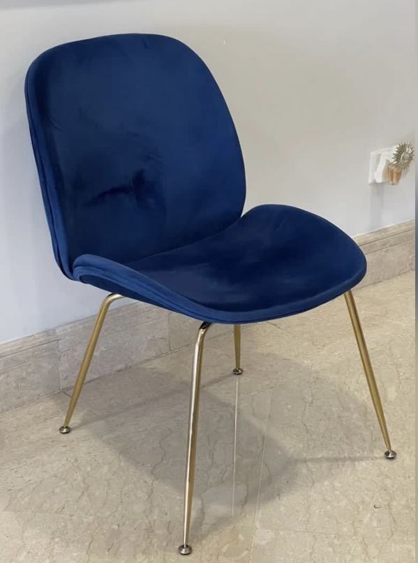 Royal Blue Velvet Dining chairs, Furniture & Home Living, Furniture, Chairs on Carousell