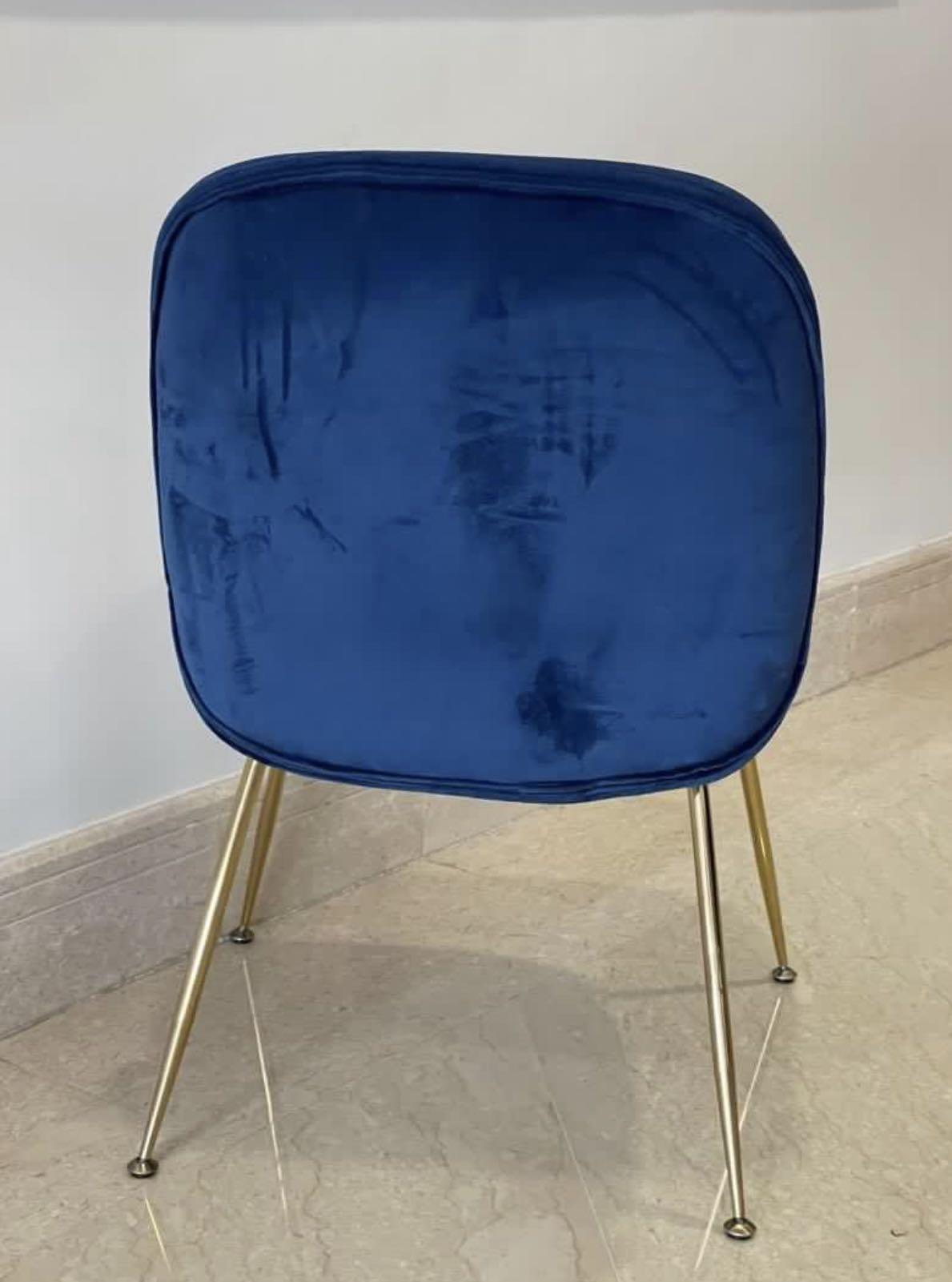 Royal Blue Velvet Dining chairs, Furniture & Home Living, Furniture