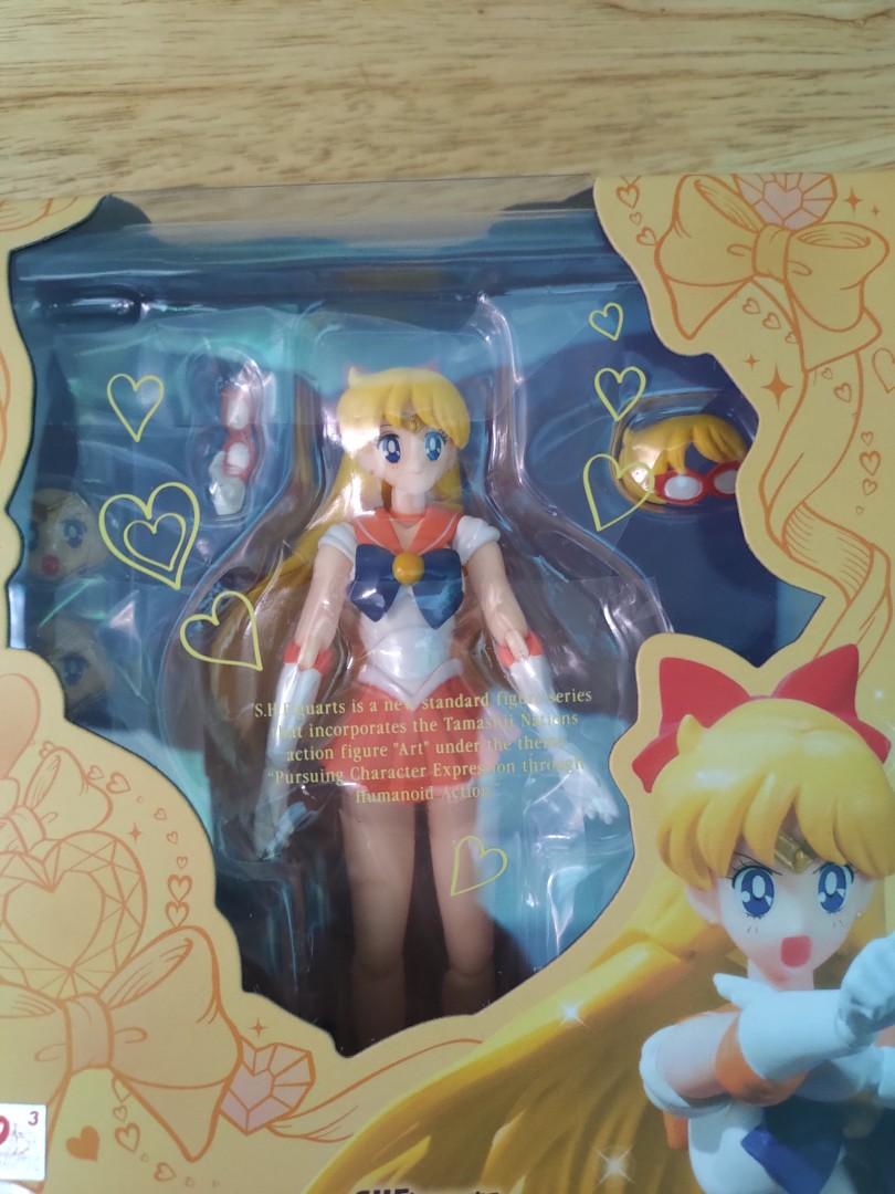 Bandai S.H. Figuarts Sailor Moon - Sailor Venus (Animation Color Edition) Con Artemis - Action Figure 14 Cm - 5