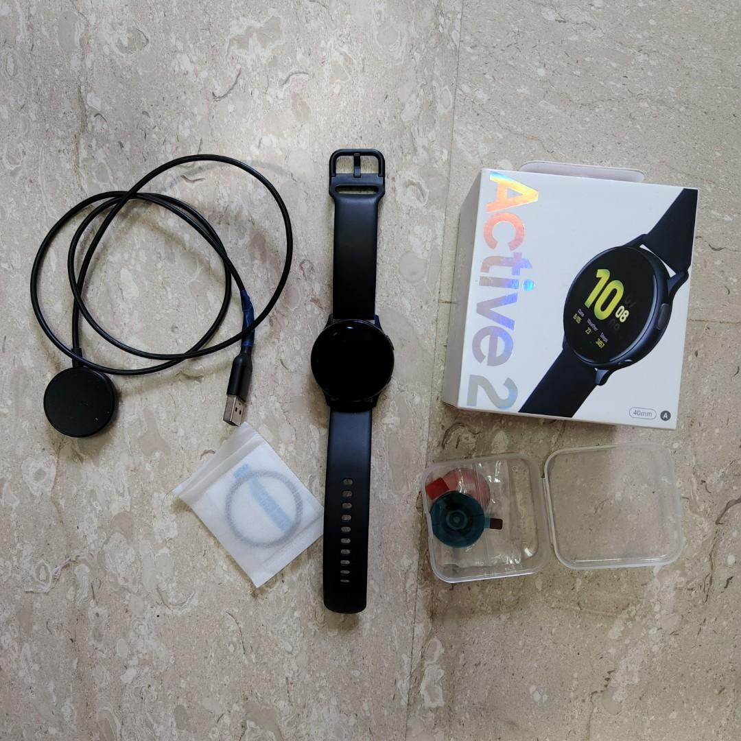 Samsung Galaxy Active2 Watch 40mm Aqua Black Bluetooth Mobile Phones Gadgets Wearables Smart Watches On Carousell