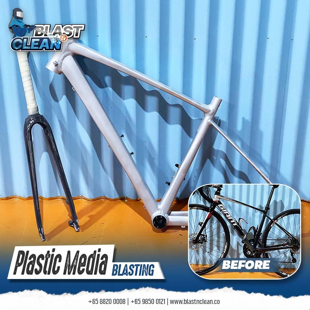 Sand Blasting, Bicycle Repaint of Giant Bike, Sports Equipment