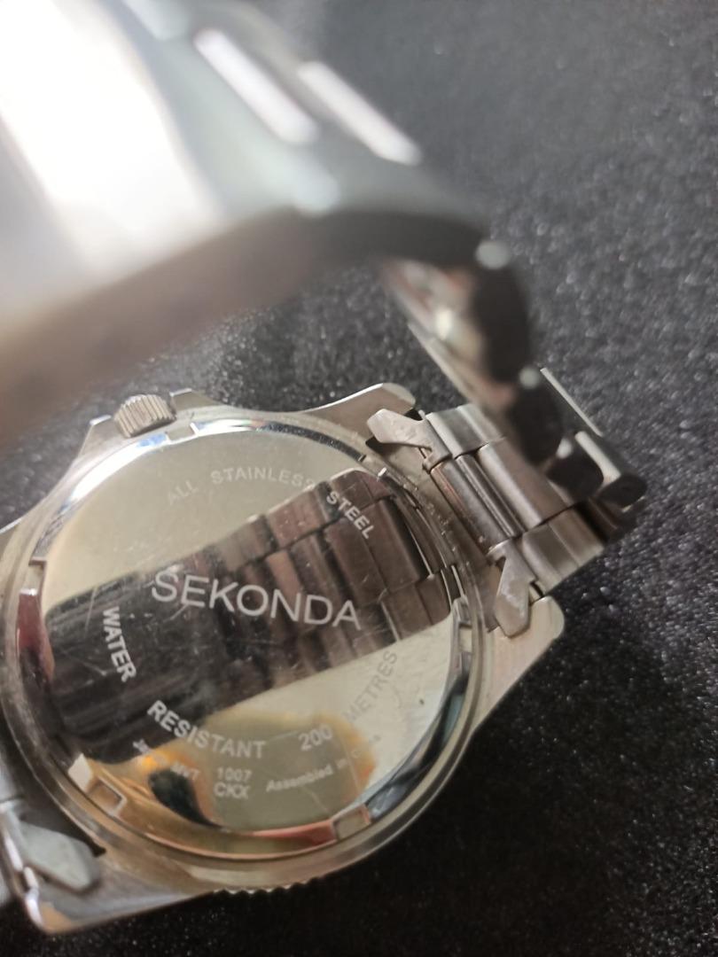 Sekonda 200m water resistant stainless steel watch Second hand
